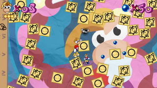 In the third level of the Largest Picture, Rayman must find a way out of the sticky note maze.