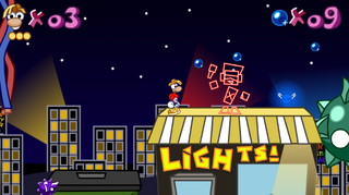 Rayman encounters Xenon, whom he needs to jump over.