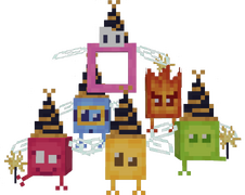 Different Lums with new year costumes