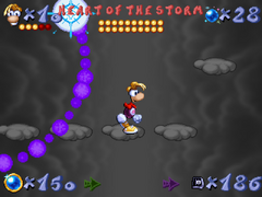 The Heart attacking Rayman with dark magic.