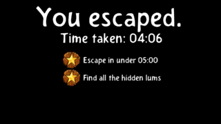 The ending screen with bonus objectives completed.